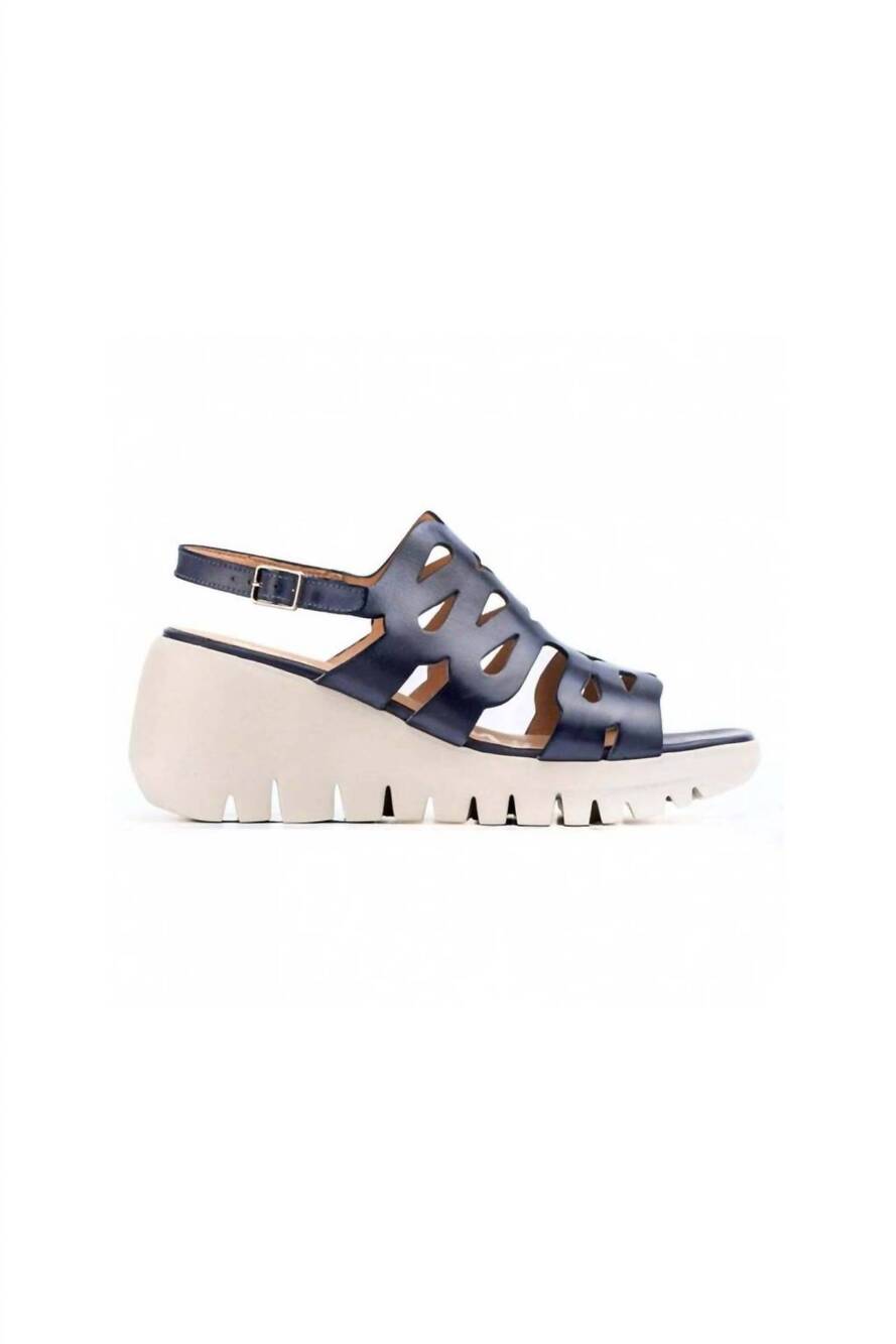 NEW WONDERS women's pergamena sandal in baltic blue
